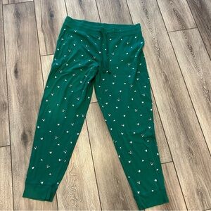 Green Men’s Pajama Bottoms with Winter Pattern Size XL